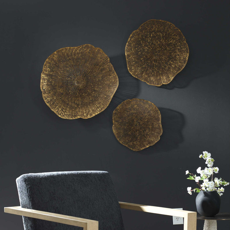 Radiance - Metal Wall Decor (Set of 3) - Gold