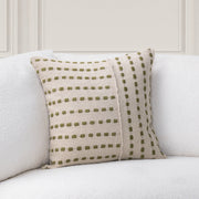 TD Katia 20" x 20" Pillow - Natural / Olive Green - R&R Furniture Gallery (Fountain Valley, CA)