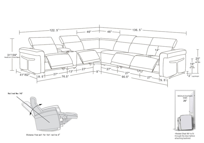 1126 - L-Shaped Sectional Sofa