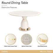 Lisbon - Round Dining Table - Silken Cream - R&R Furniture Gallery (Fountain Valley, CA)