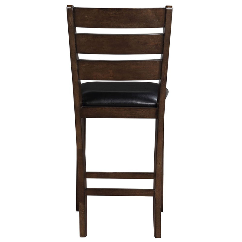 Urbana - Counter Height Chair (Set of 2) - Black Synthetic Leather & Espresso - R&R Furniture Gallery (Fountain Valley, CA)