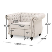 Nexuson - Upholstered Chesterfield Chair With Deep Tufted And Nailhead Trim - R&R Furniture Gallery (Fountain Valley, CA)