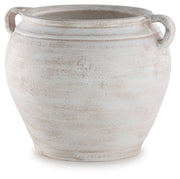 Signature Design by Ashley Meadie 9-inch vase with a sleek, modern design and neutral finish, perfect for home decor.