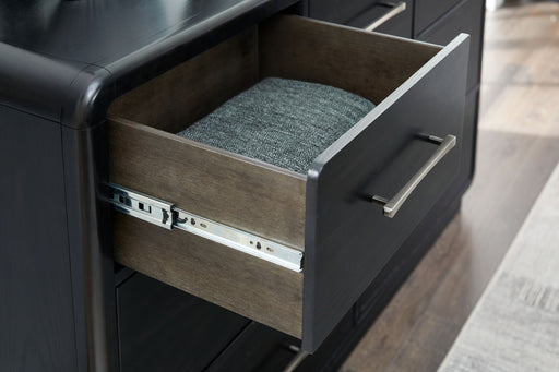 Rowanbeck - Dresser And Mirror - Black - R&R Furniture Gallery (Fountain Valley, CA)