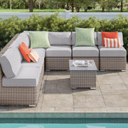 Wicker Sectional Sofa With Cushions And Table - R&R Furniture Gallery (Fountain Valley, CA)