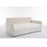 Flora - Upholstered Daybed With 2 Drawers Ribbed Tufted Backrest in Lavish Modern Design - R&R Furniture Gallery (Fountain Valley, CA)