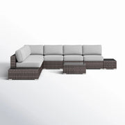 Wicker Sectional Seating Group With Cushions - R&R Furniture Gallery (Fountain Valley, CA)
