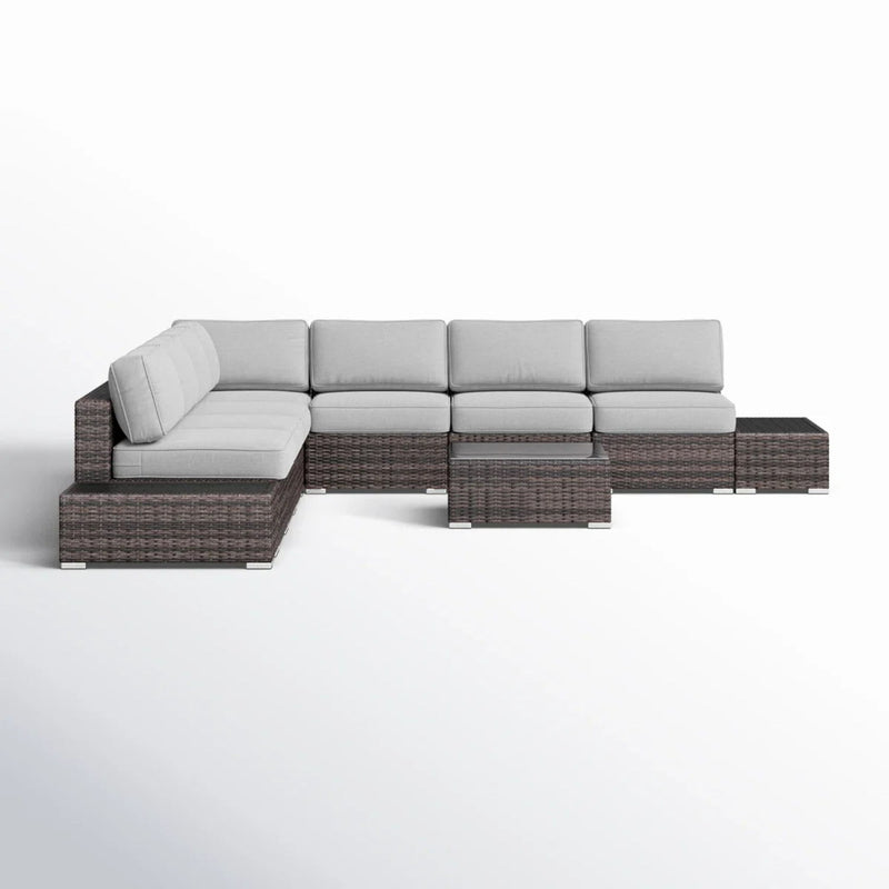 Wicker Sectional Seating Group With Cushions - R&R Furniture Gallery (Fountain Valley, CA)