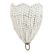 Uttermost Biddeford gold and white beaded sconce with one light, elegant wall-mounted lighting fixture with beaded detailing.
