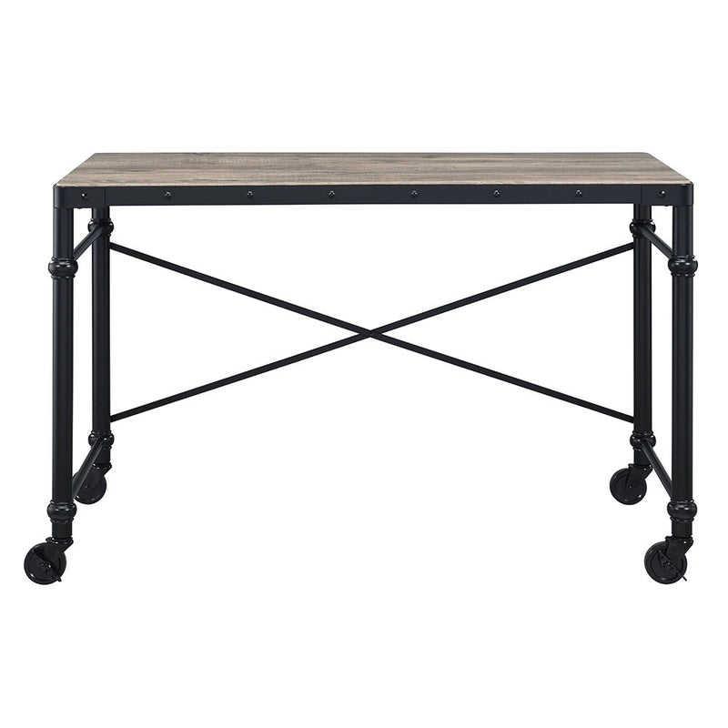 Oklarth - Writing Desk - Rustic Oak & Black - R&R Furniture Gallery (Fountain Valley, CA)