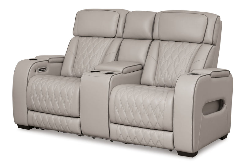 Boyington - Power Reclining Loveseat With Console/Adj Hdrst - R&R Furniture Gallery (Fountain Valley, CA)