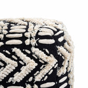 Mariel - Cotton Pouf - Black - R&R Furniture Gallery (Fountain Valley, CA)