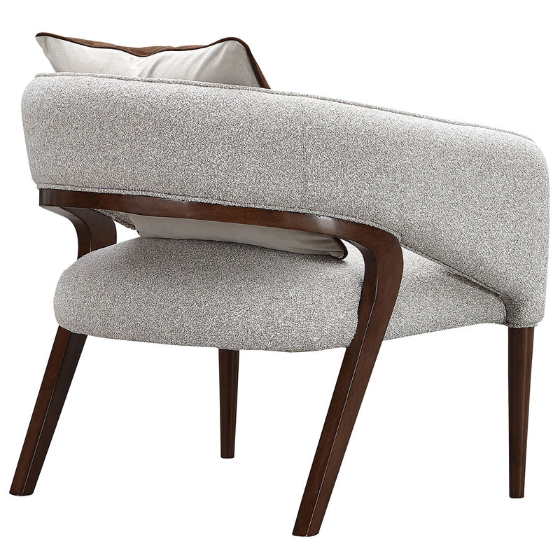 Houston - Accent Chair - Pebble / Walnut - R&R Furniture Gallery (Fountain Valley, CA)