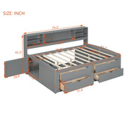 Daybed With 2 Bedside Cabinets, Upper Shelves And 4 Drawers - R&R Furniture Gallery (Fountain Valley, CA)