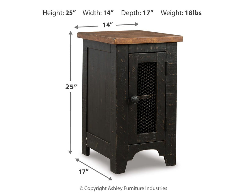 Valebeck - Chair Side End Table - Black / Brown - R&R Furniture Gallery (Fountain Valley, CA)