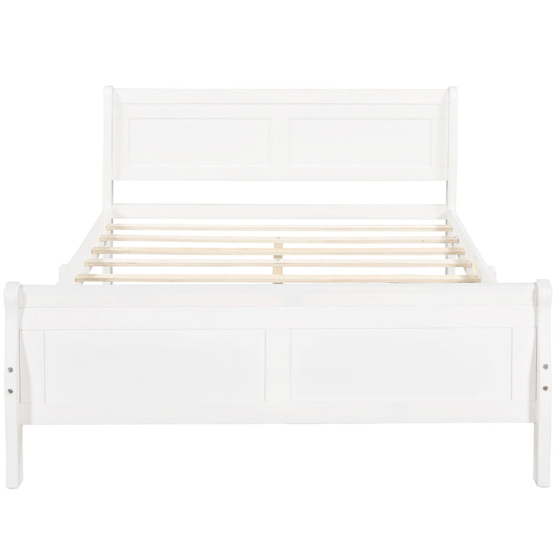 Platform Bed Frame Mattress Foundation Sleigh Bed With Headboard / Footboard / Wood Slat Suppor - R&R Furniture Gallery (Fountain Valley, CA)