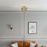 Ephemeral - 4 Lights Semi Flush Mount Ceiling Pendant - Antique Brass / Clear / Gold - R&R Furniture Gallery (Fountain Valley, CA)