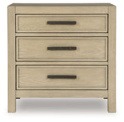 Calmoro - Three Drawer Night Stand - Gray - R&R Furniture Gallery (Fountain Valley, CA)