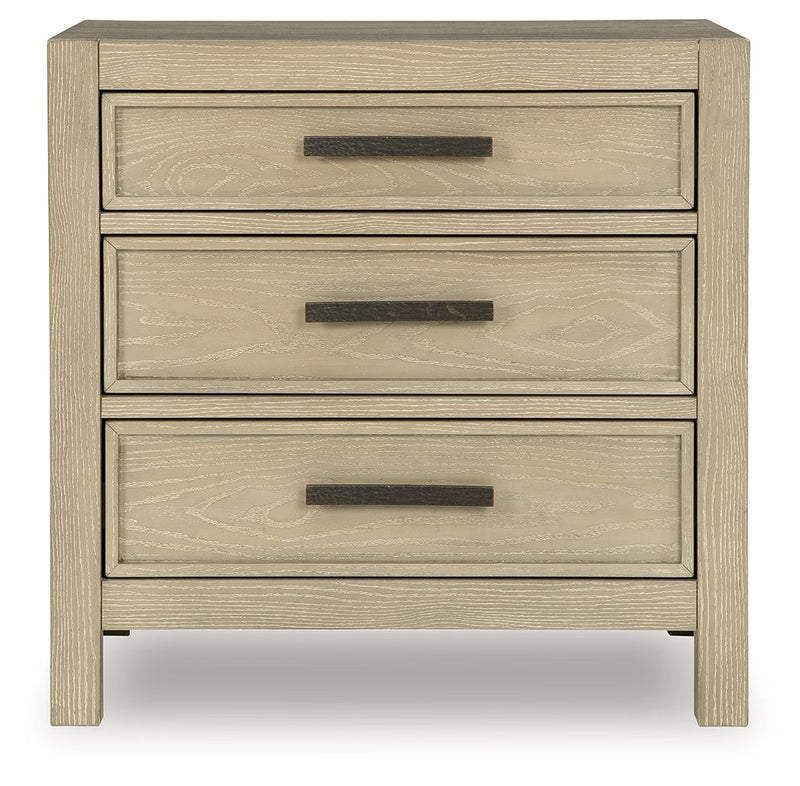 Calmoro - Three Drawer Night Stand - Gray - R&R Furniture Gallery (Fountain Valley, CA)