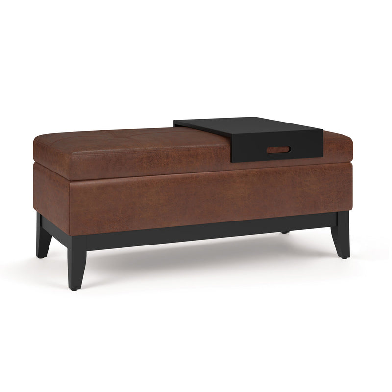 Oregon - Contemporary Storage Ottoman Bench With Tray - R&R Furniture Gallery (Fountain Valley, CA)