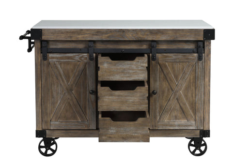 Alforvott - Kitchen Island - Marble Top & Weathered Gray - R&R Furniture Gallery (Fountain Valley, CA)