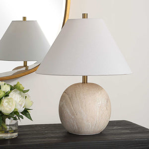 Table Lamp - White & Beige