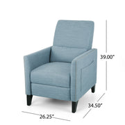 Repose Upholstered Recliner Chair With Nailhead Trim And Side Pocket - Light Blue - R&R Furniture Gallery (Fountain Valley, CA)