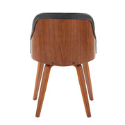 Lumi Source Bacci mid-century modern arm dining chair with wooden legs and upholstered seat, stylish and comfortable for dining rooms