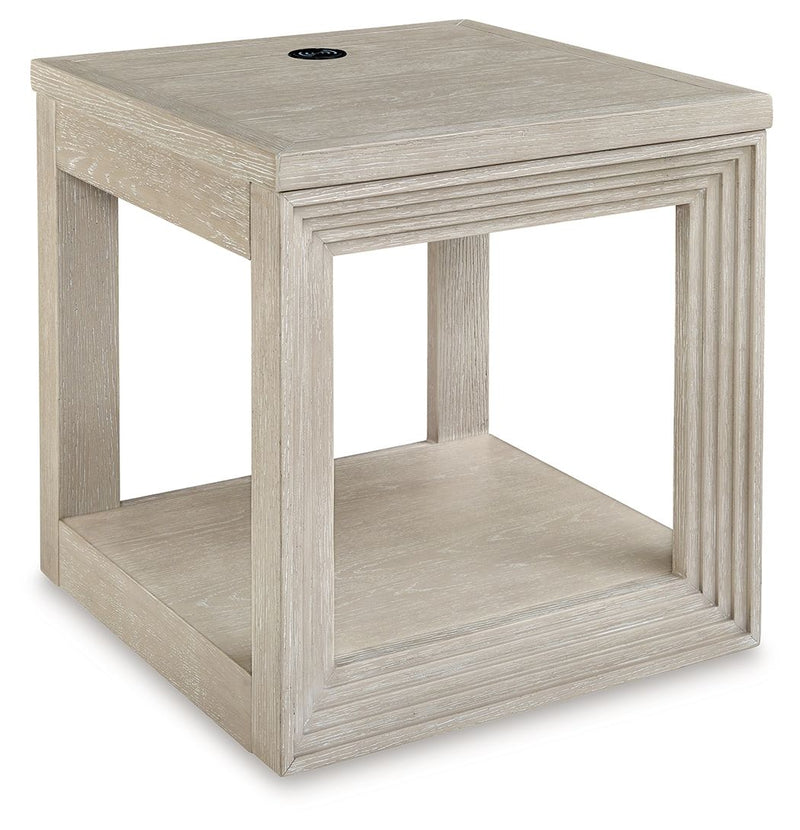 Marxhart - Square End Table - Bisque - R&R Furniture Gallery (Fountain Valley, CA)