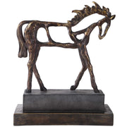 Dark brown Titan Horse sculpture by Uttermost, a detailed figurine sculpture showcasing a majestic horse in a realistic style.