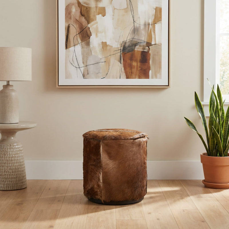 Matola Small Rd Ottoman - Acrn