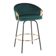 Set of two Lumi Source Claire contemporary glam counter stools with sleek design and metal legs for modern kitchen or bar area