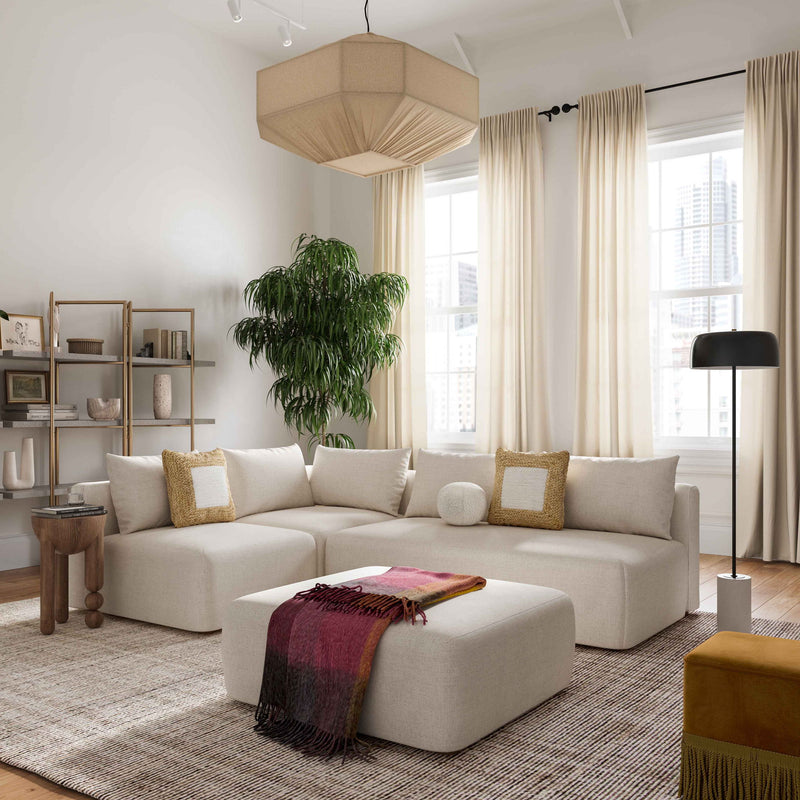 Hangover - Linen Modular Loveseat - Cream - R&R Furniture Gallery (Fountain Valley, CA)