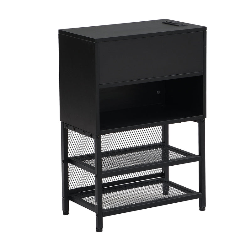 Platform Bed With 2 Tier Storage Shelves, Storage Cabinet - R&R Furniture Gallery (Fountain Valley, CA)