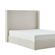 Carmen - King Size Upholstered Wingback Bed - Ivory - R&R Furniture Gallery (Fountain Valley, CA)