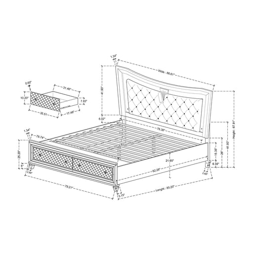 Cross - Elegant Design Bed With LED - R&R Furniture Gallery (Fountain Valley, CA)