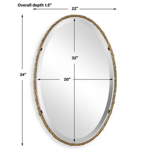 Twisted Branch - Oval Mirror - Gold