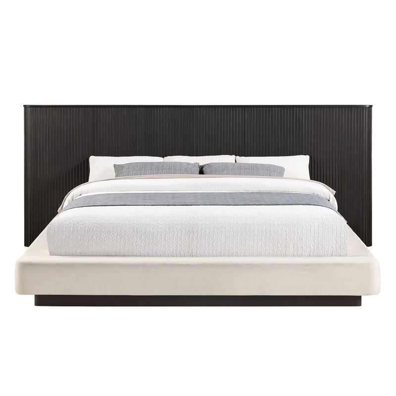 Clayten - Queen Bed - Beige / Espresso - R&R Furniture Gallery (Fountain Valley, CA)