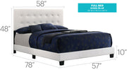 Glory Furniture Caldwell upholstered bed with padded headboard and neutral fabric, modern design for a stylish bedroom.
