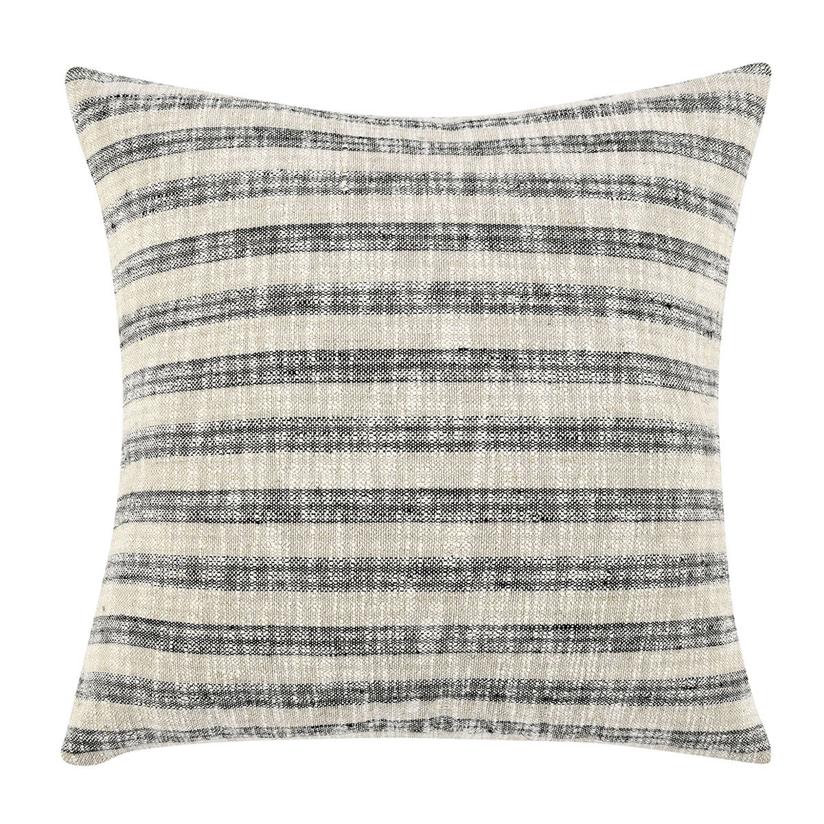 Linna 24x24 inch accent pillow by Classic Home with natural and black fabric, stylish decorative cushion for sofa or bed.