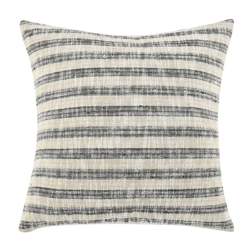 Linna 24x24 inch accent pillow by Classic Home with natural and black fabric, stylish decorative cushion for sofa or bed.