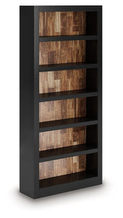 Wildenauer - 4 Pc. - Home Office Desk And Return, Swivel Desk Chair, Bookcase - Brown / Black - R&R Furniture Gallery (Fountain Valley, CA)