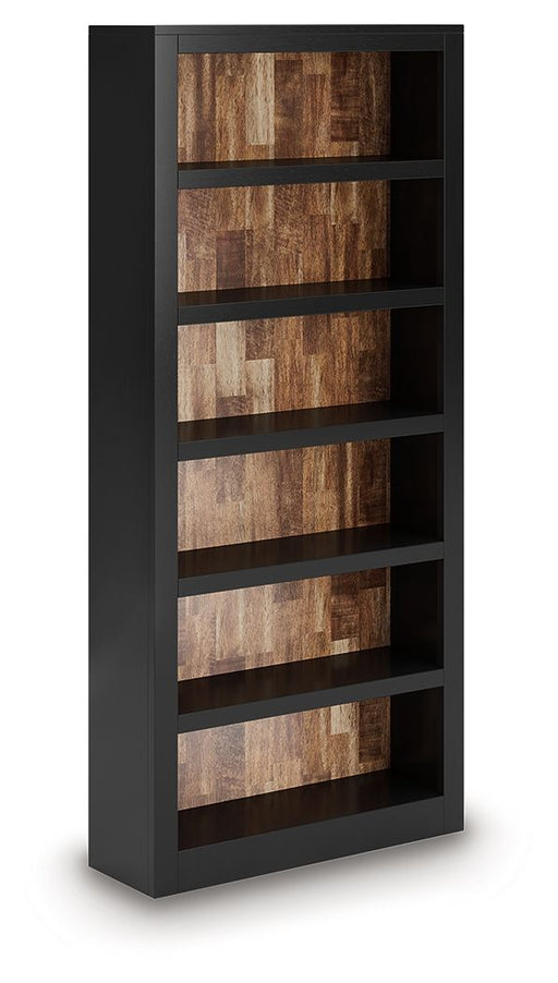 Wildenauer - 4 Pc. - Home Office Desk And Return, Swivel Desk Chair, Bookcase - Brown / Black - R&R Furniture Gallery (Fountain Valley, CA)