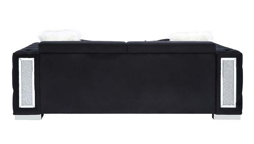 Trislar - Sofa With 4 Pillows (Same 52525) - Black Velvet - R&R Furniture Gallery (Fountain Valley, CA)