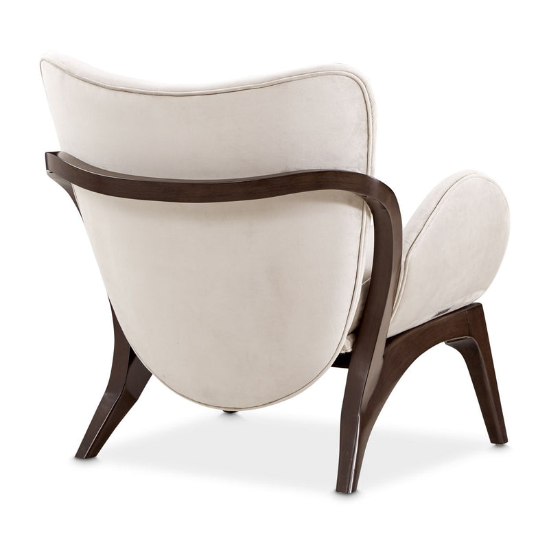 Camellia Field - Velvet Accent Chair - Beige / Dark Brown - R&R Furniture Gallery (Fountain Valley, CA)