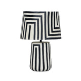 Minori - Striped Papier Mache Table Lamp - Black - R&R Furniture Gallery (Fountain Valley, CA)