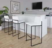 Lumi Source Fuji contemporary high back barstool with elegant design, featuring sleek modern style and sturdy construction.