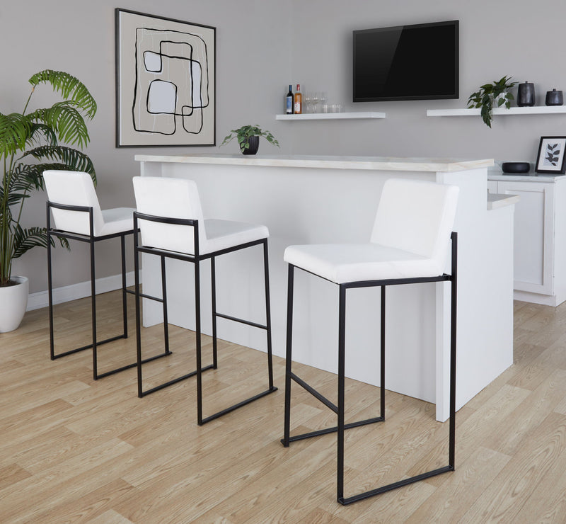Lumi Source Fuji contemporary high back barstool with elegant design, featuring sleek modern style and sturdy construction.