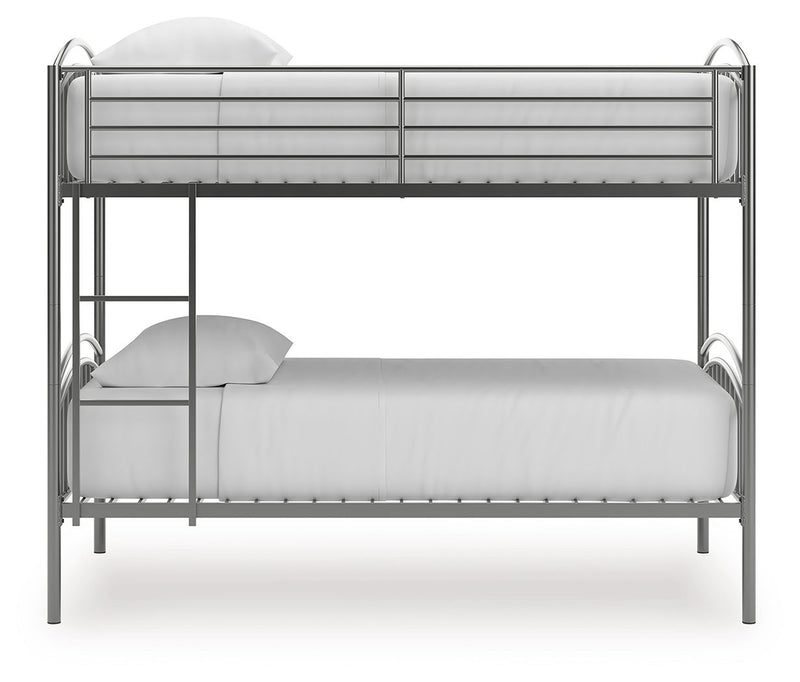 Lanceburg - Twin/Twin Bunk Bed With Ladder - Gray - R&R Furniture Gallery (Fountain Valley, CA)