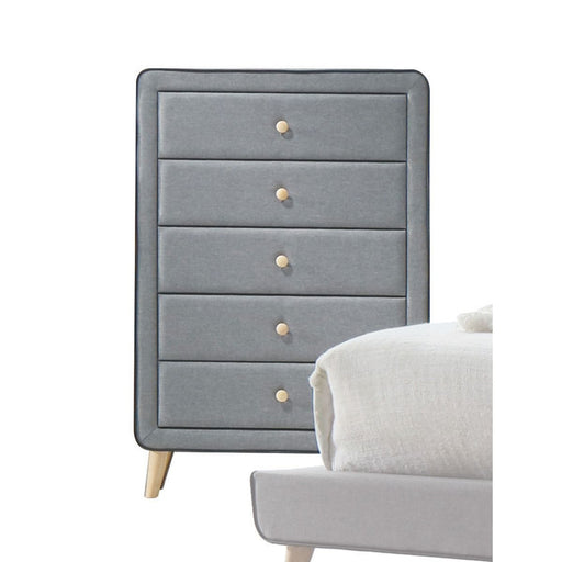 Valda - Chest - Light Gray Fabric - R&R Furniture Gallery (Fountain Valley, CA)